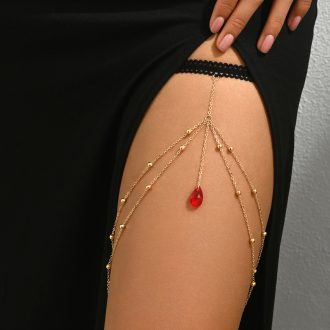 Sexy Ruby Tassel Thigh Chain - European American Body Jewelry