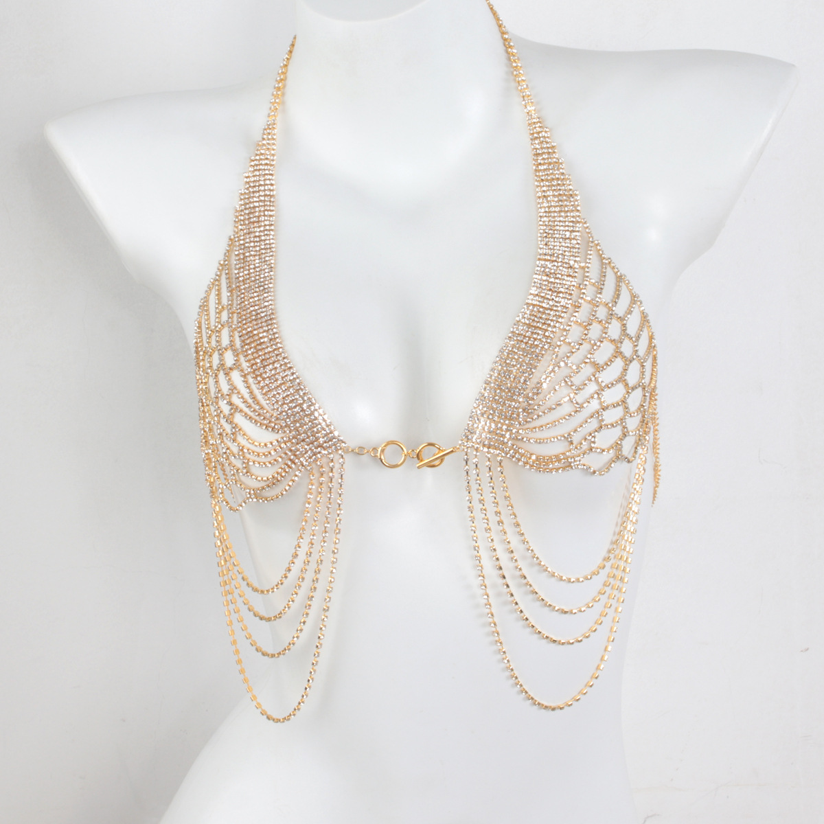 Rhinestone Bra Chain: Sexy Body Jewelry for Beach & Festival - Image 2