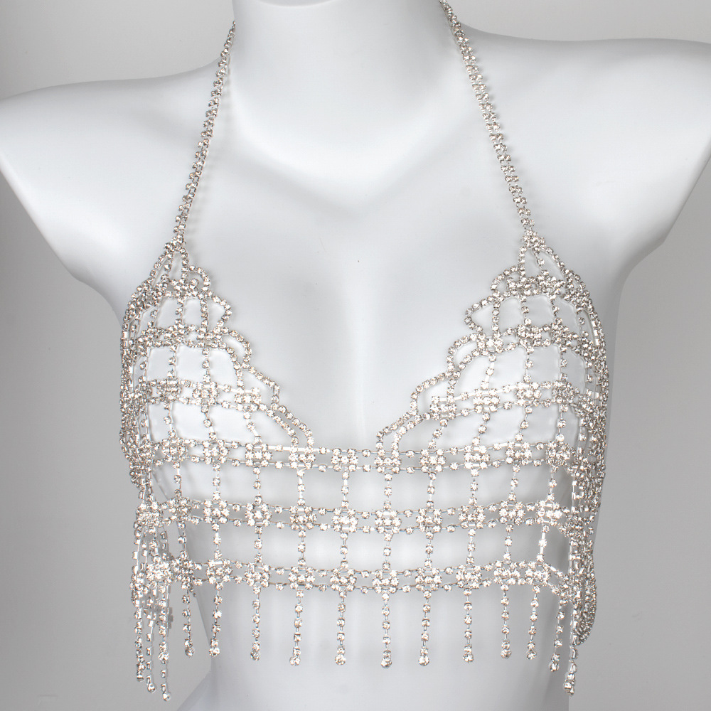 Rhinestone Body Chain: Sexy Tassel Bra Chest Jewelry for Nightclub - Image 7
