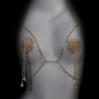 Rhinestone Body Chain Bra Set: Sexy Nipple Covers for Clubbing
