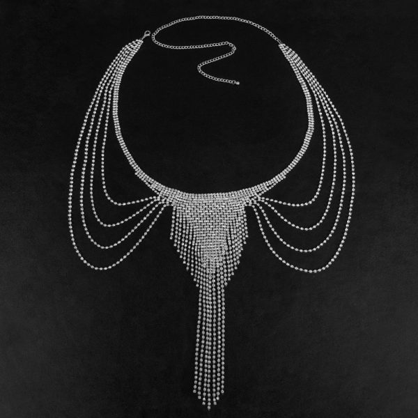 Diamond Angel Wings Body Chain - Runway Tassel Chest Jewelry - Image 10