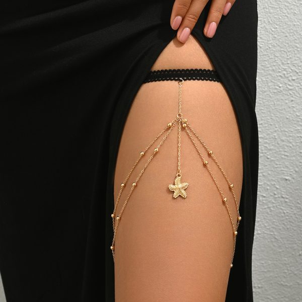 Starfish Thigh Ring: Beachy Bead Chain Fashion for Hot Girls