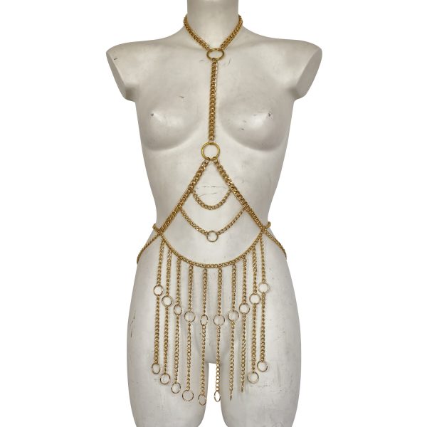 Sexy Metal Body Chain with Tassel - Irregular Hollow Ring Temptation - Image 5