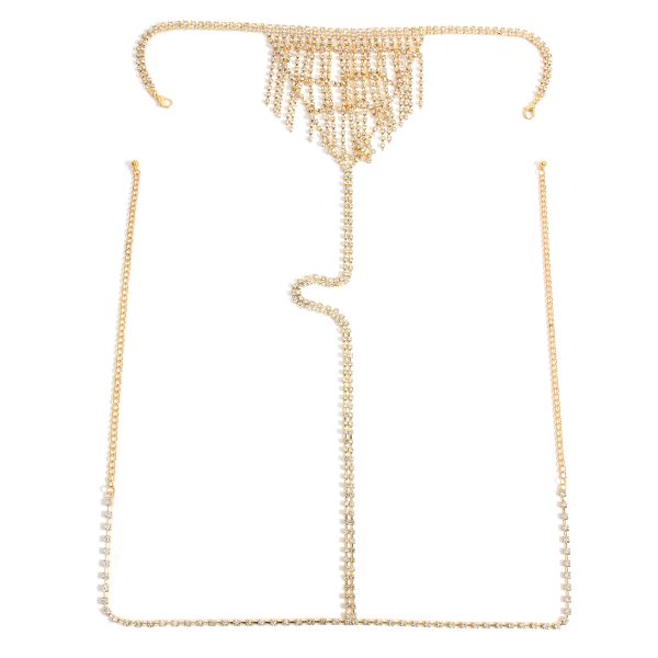 Sexy Rhinestone Body Chain Set: Multi-Layered Tassel Bra & Underwear Jewelry - Image 7
