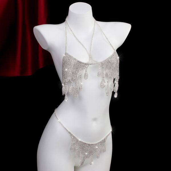 Diamond Body Chain Bikini: Sexy Rhinestone Thong Chest Jewelry - Image 2
