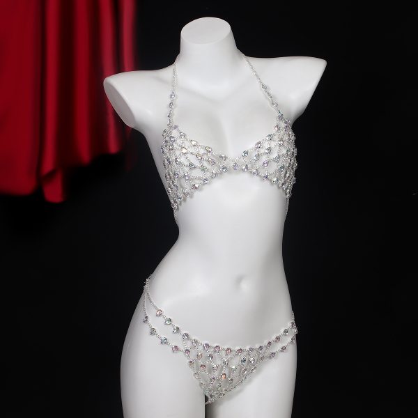 Rhinestone Body Chain Bra Set: Sexy Crystal Lingerie Jewelry