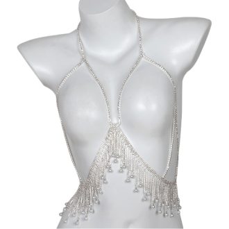 Pearl Tassel Body Chain: Elegant Chest Jewelry for Women