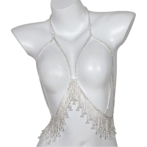 Pearl Tassel Body Chain: Light Luxury Chest Chain for Women
