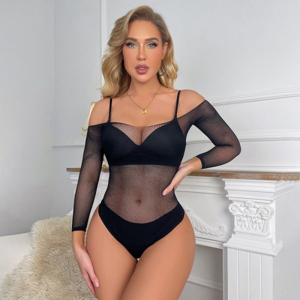 Sexy Mesh Jumpsuit Bikini Set: Strapless Wrap Skirt Lingerie