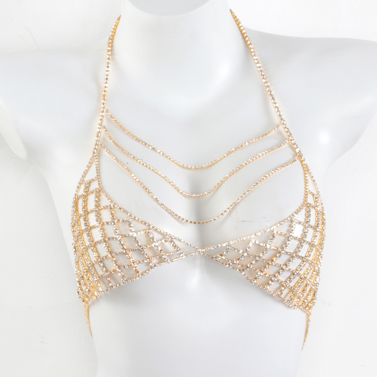 Rhinestone Body Chain: Trendy Beach Chest Necklace 2023 - Image 3