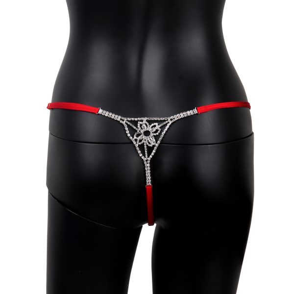 Rhinestone Flower Body Chain Thong - Sexy European American Body Jewelry - Image 4