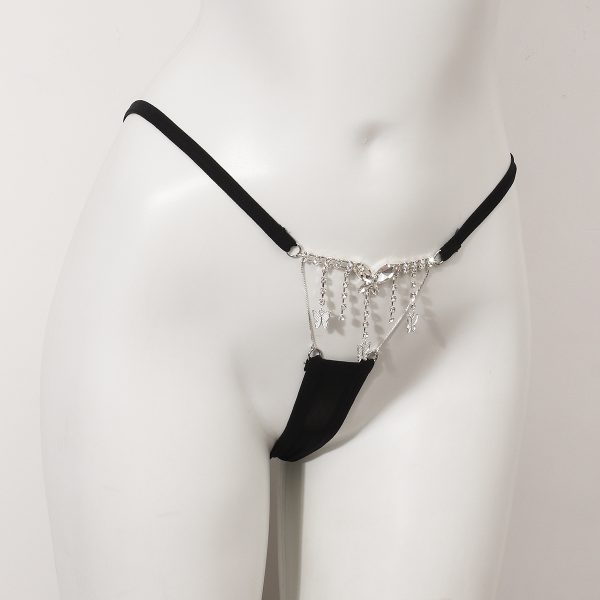 Sexy Butterfly Tassel Body Chain: Hot Flash G-String Panties for Women
