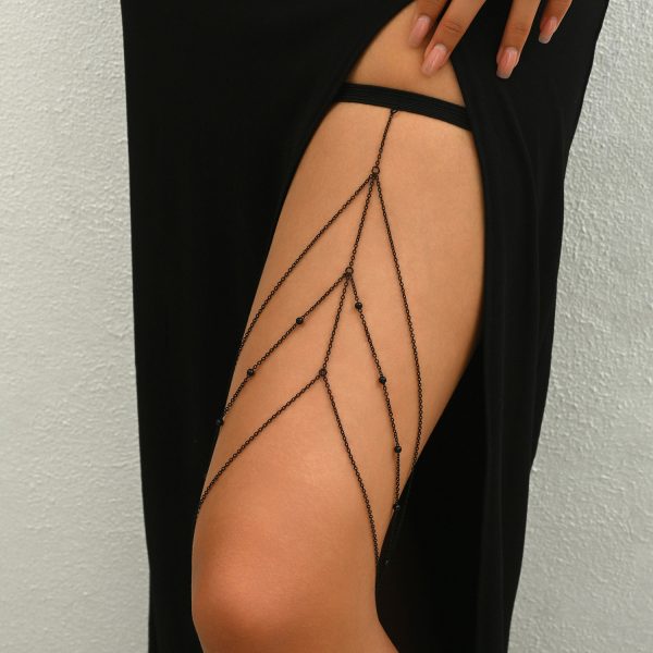 Sexy Thigh Chain: Europe & US Hot Girl Metal Tassel Body Jewelry H0022