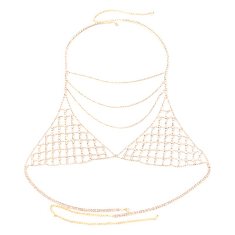 Rhinestone Body Chain: Trendy Beach Chest Necklace 2023