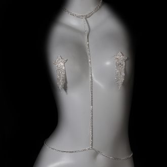 Diamond Star Tassel Bikini Chest Chain: Sexy Halter Temptation Suit