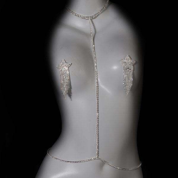 Diamond Star Tassel Bikini Chest Chain: Sexy Halter Temptation Suit