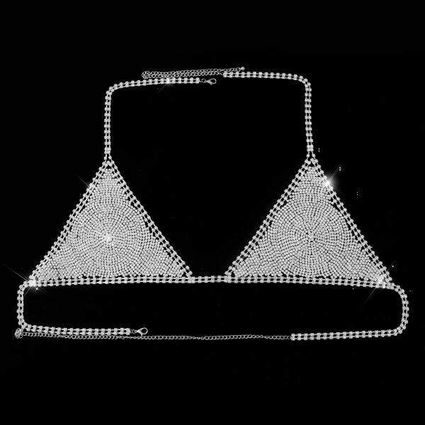 Diamond Rhinestone Body Chain: Sexy Tassel Chest Jewelry for Women - Image 3