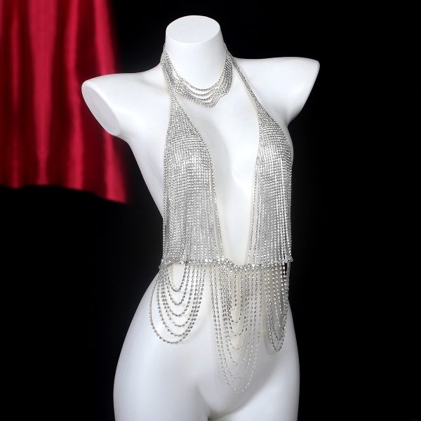 Rhinestone Body Chain Necklace: Sexy Stage Jewelry for Women - Image 2