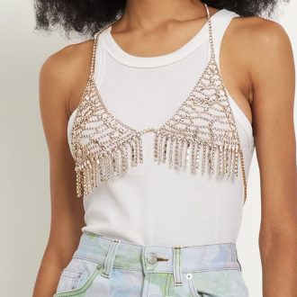 Rhinestone Body Chain: Sexy Tassel Chest Jewelry for Women Nightclub