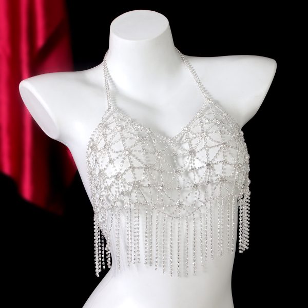 Diamond Tassel Body Chain: Sexy Rhinestone Chest Jewelry for Nightclub & Party - Image 3