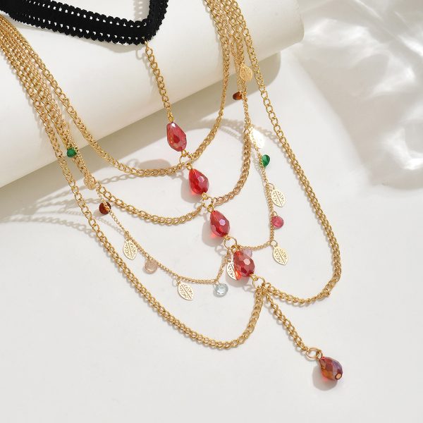 Boho Gemstone Leaf Leg Chain - Multi-Layer Tassel Thigh Ring - Image 4