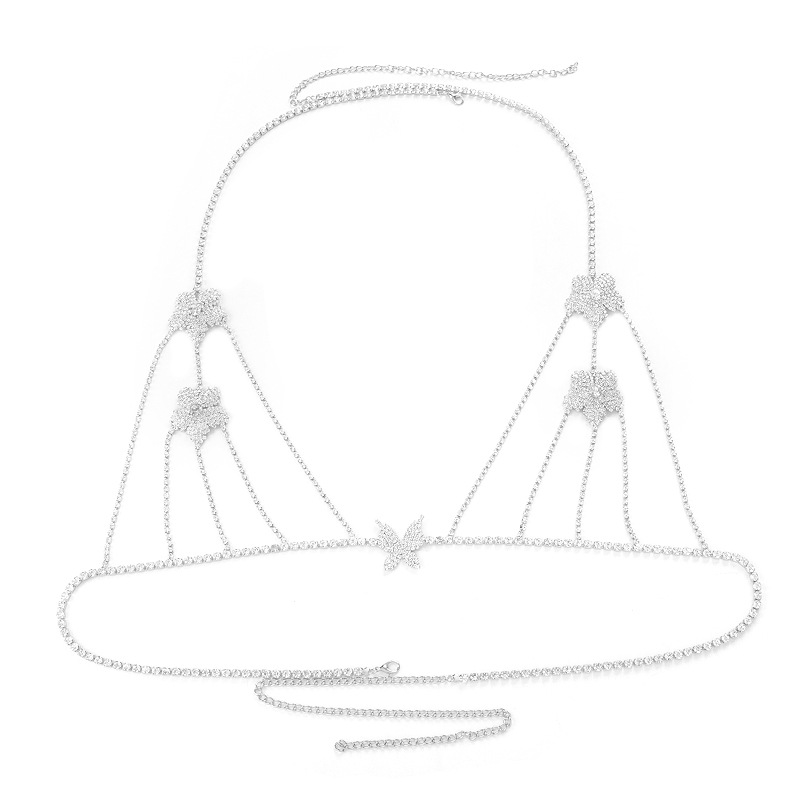 Diamond Bow Body Chain - Sexy Bikini Breast Jewelry for Women - Image 5