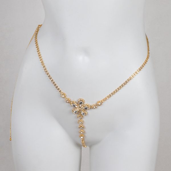 Rhinestone Body Chain: Sexy Yellow Diamond Waist Chain for Nightclub - Image 2