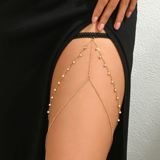 Sexy Rhinestone Leg Chain: European Beach Body Jewelry