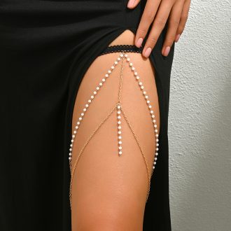 Pearl Leg Chain: Sexy Beach Body Jewelry for Women