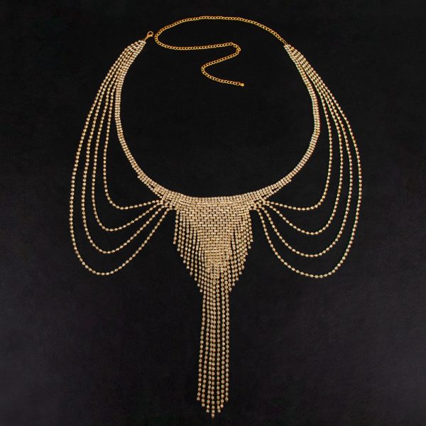 Diamond Angel Wings Body Chain - Runway Tassel Chest Jewelry - Image 9