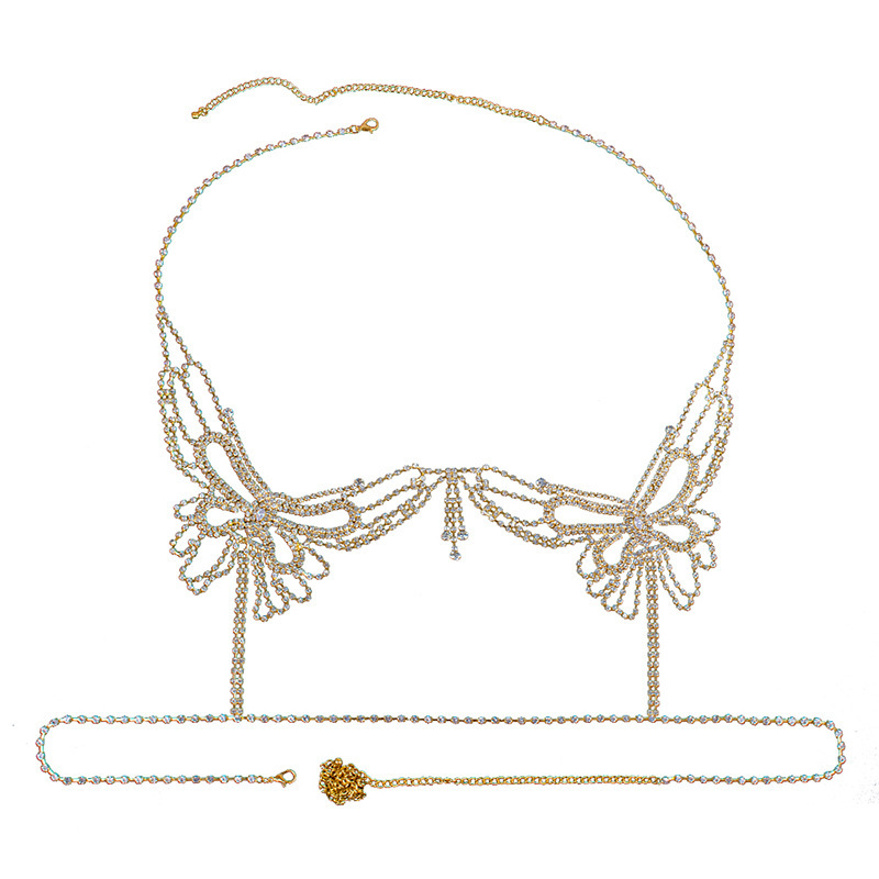 Explosive Rhinestone Butterfly Body Chain: Hot Girl Bikini Chest Jewelry - Image 5