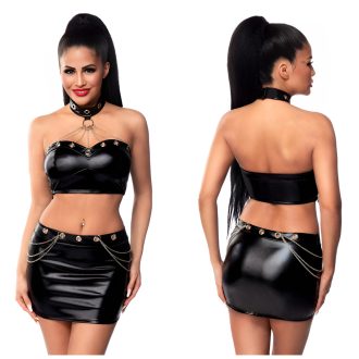 European and American bar nightclub clothing patent leather girl short skirt temptation party uniform sexy underwear sexy suit