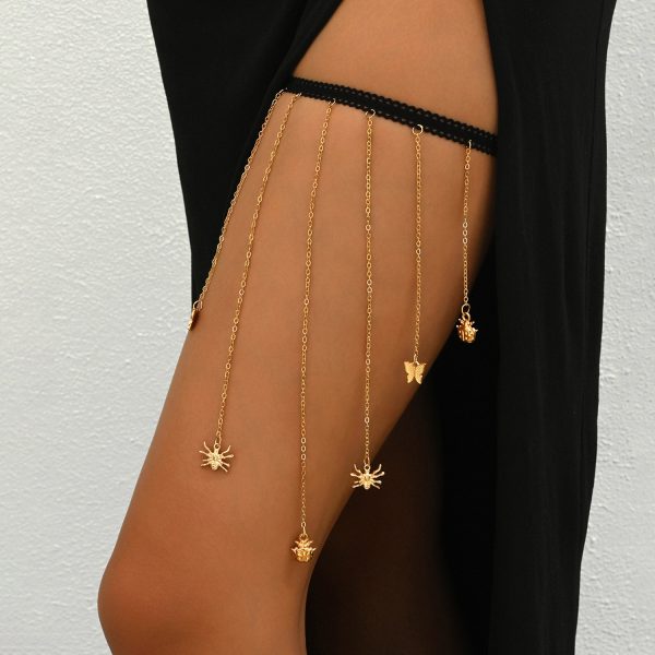 Boho Thigh Chain: Butterfly Spider Ladybug Tassel Pendant Body Jewelry - Image 2