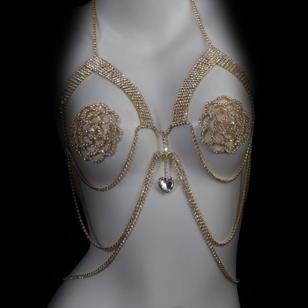 Rhinestone Body Chain: Sexy Nightclub Chest Jewelry for Women