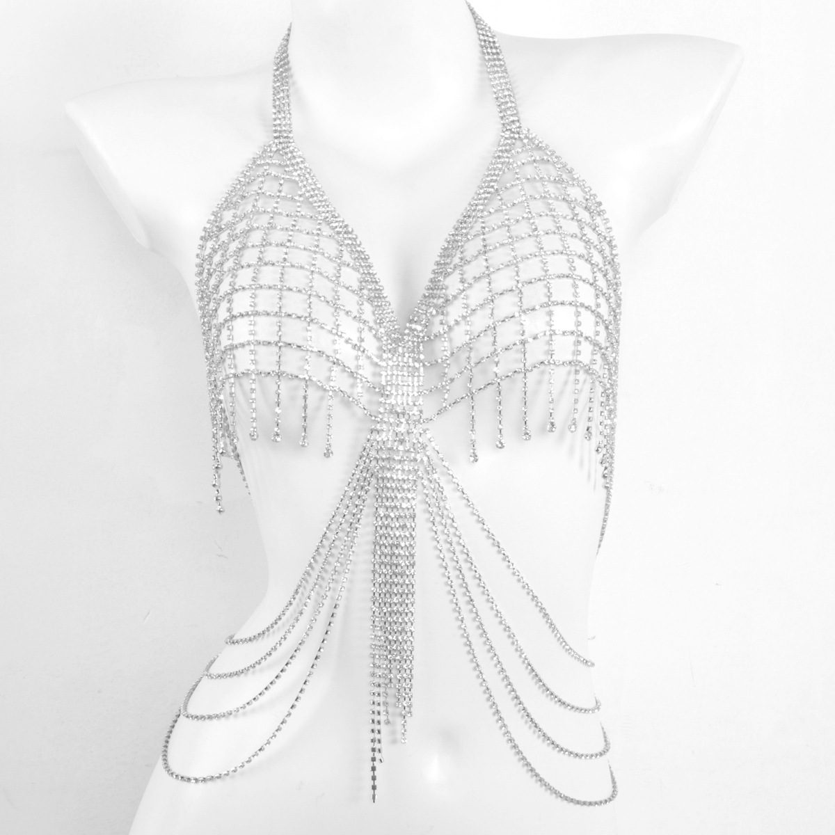 Luxury Diamond Body Chain: Sexy Tassel Bikini Bra Chest Jewelry - Image 3