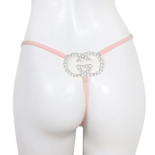 Rhinestone Letter Thong Body Chain: Sexy Nightclub Party Underwear - Image 2