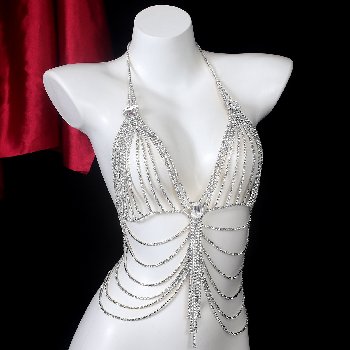 Rhinestone Body Chain: Sexy Bikini Breast Jewelry for Prom & Nightclub - Image 2