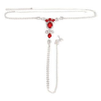 Ruby Rhinestone Body Chain: Sexy Bikini Waist Jewelry G-String