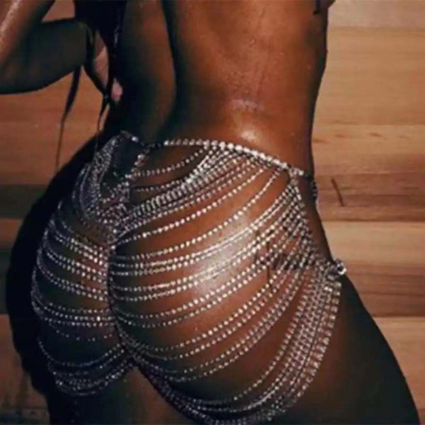 Explosions Rhinestone Skirt: Sexy Nightclub Body Chain Skirt