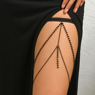Black Rice Bead Thigh Ring - Hot Girl Personalized Jewelry H0034