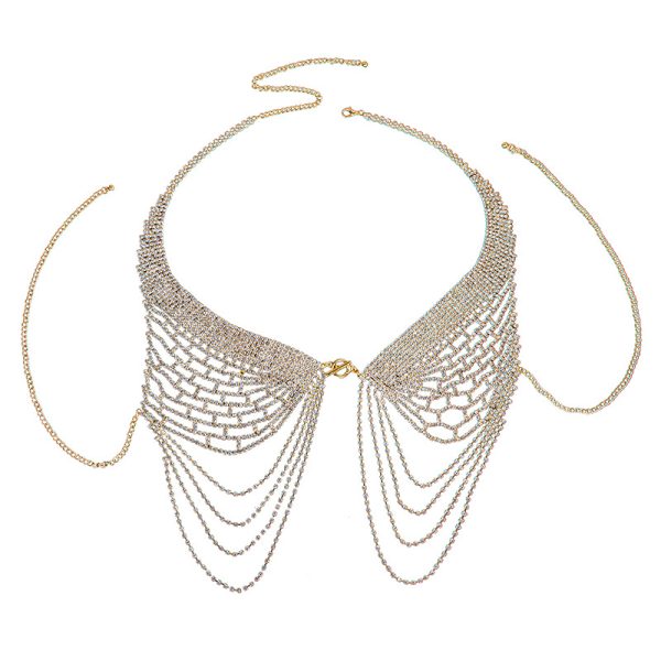 Diamond Angel Wings Body Chain - Runway Tassel Chest Jewelry - Image 6