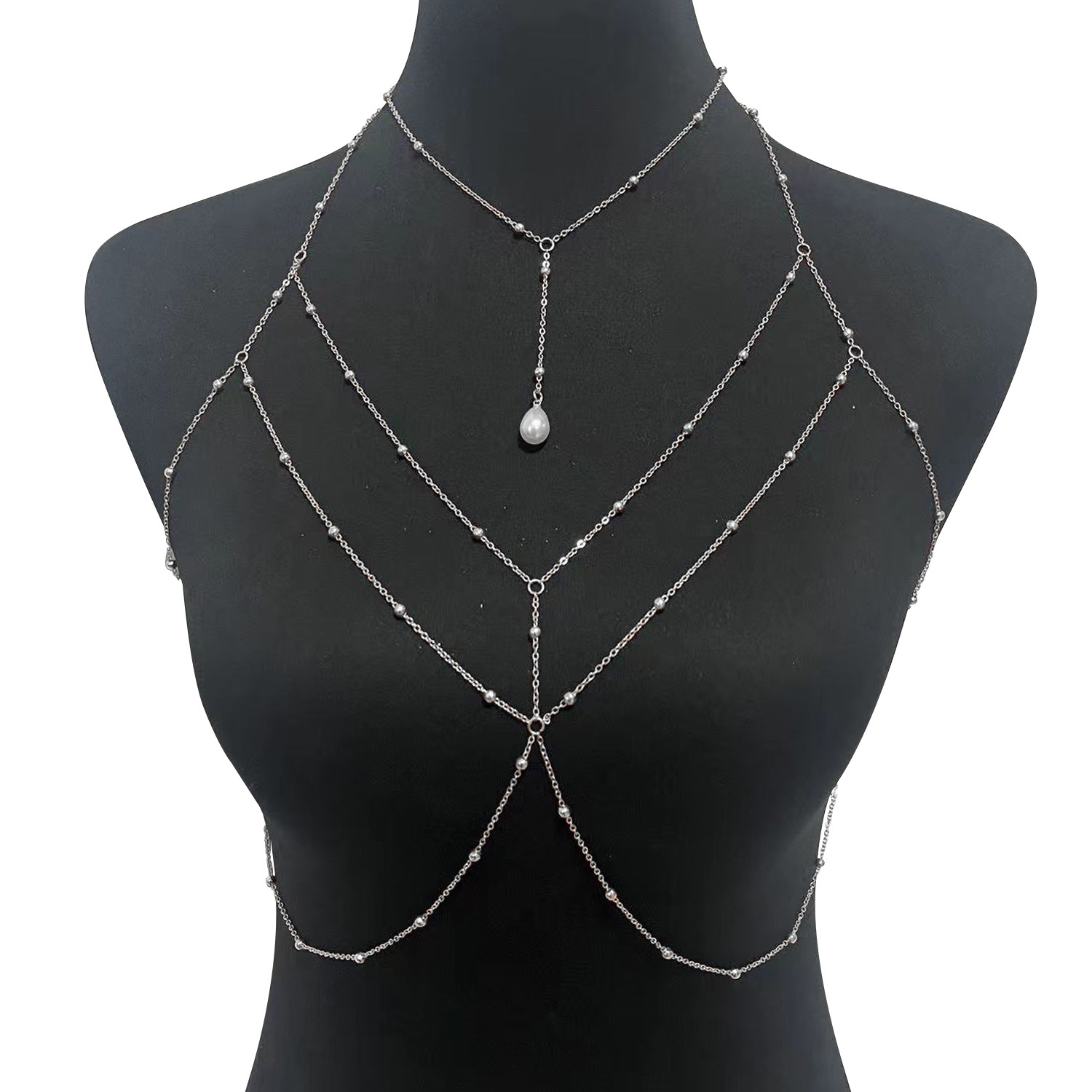 Sexy Body Chain Bikini Necklace - Copper Bead Clavicle Jewelry - Image 5