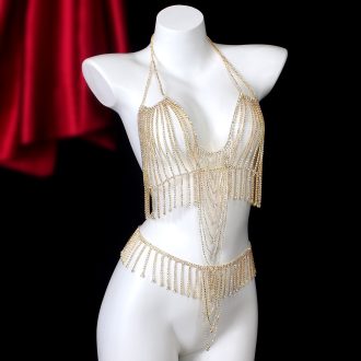 Diamond Tassel Body Chain: Rhinestone Bikini Breast Chain for Women