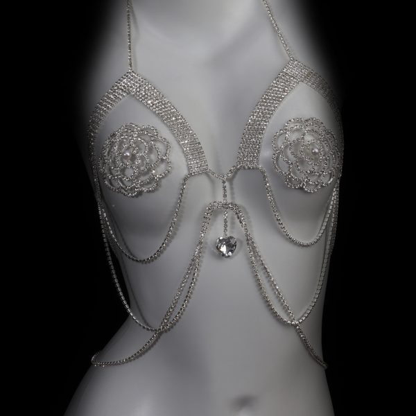Rhinestone Body Chain: Sexy Nightclub Chest Jewelry for Women - Image 2