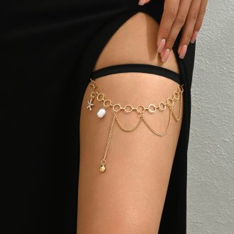 Starfish Pearl Thigh Chain - Hot Girl Summer Beach Body Jewelry