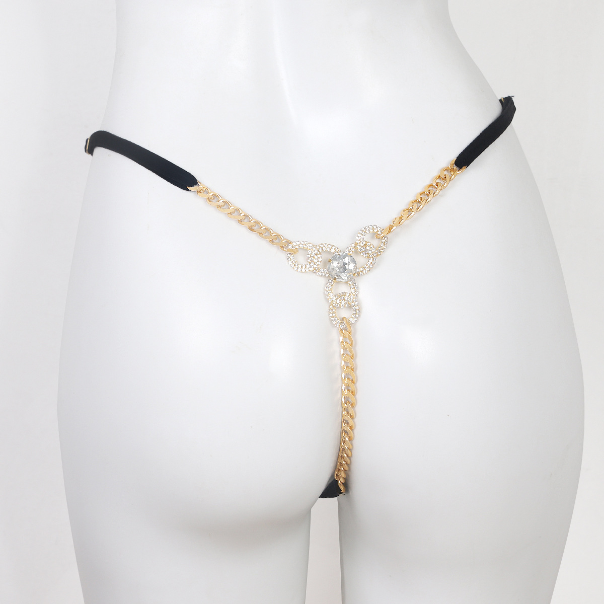 2024 Rhinestone Body Chain Thong: Sexy Lace Panty for Nightclub Spice - Image 2