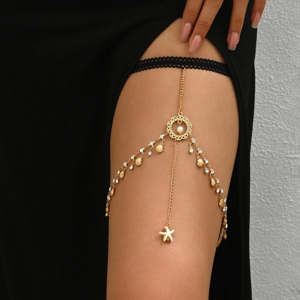 Starfish Thigh Chain: Beach Holiday Diamond Body Jewelry - Image 2
