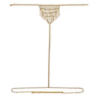 Bohemian Diamond Tassel Body Chain: Sexy Rhinestone Waist Thong for Nightclub