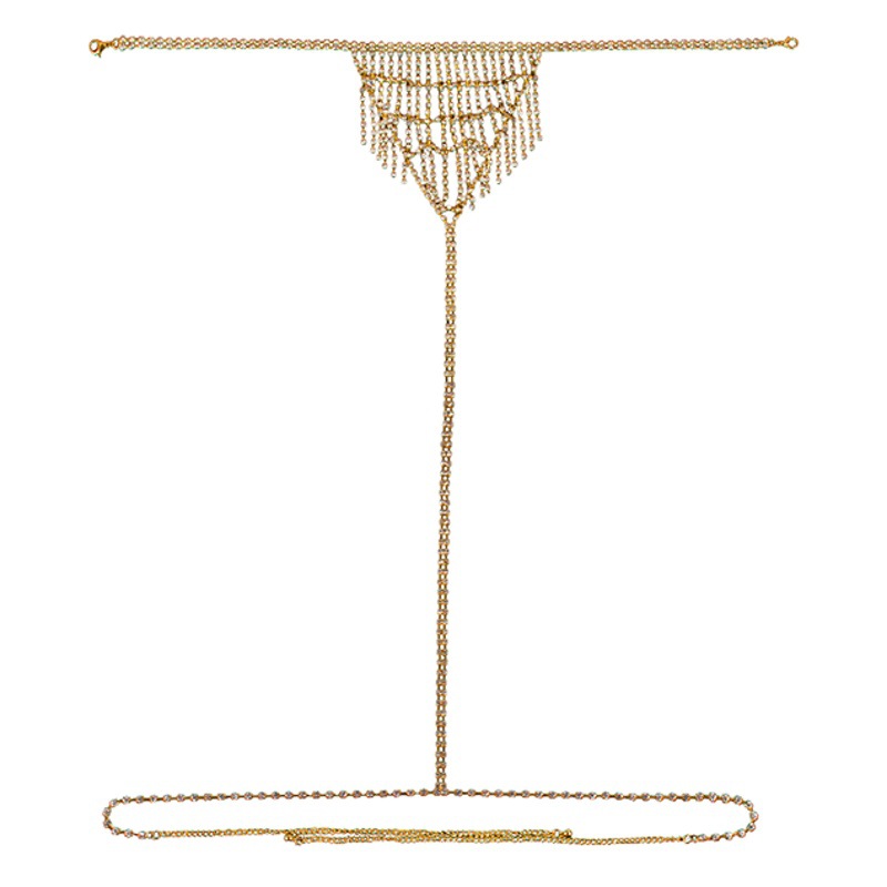 Bohemian Diamond Body Chain: Rhinestone Waist Thong for Nightclub