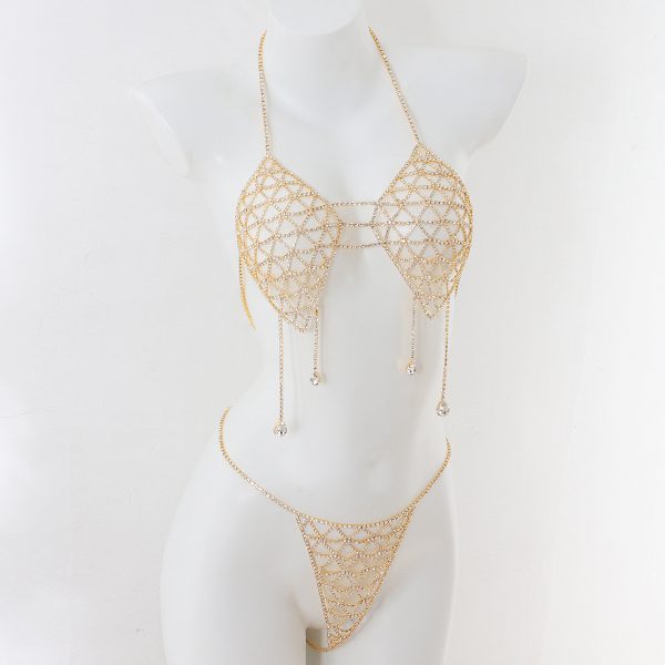Rhinestone Bikini Bra Body Chain - Sexy Beach Nightclub Jewelry - Image 2